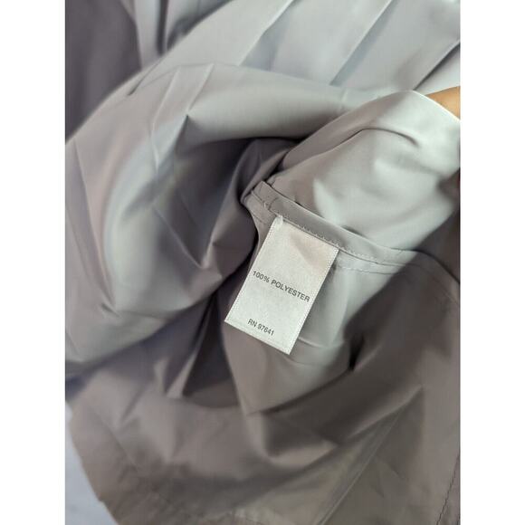 J Jill Windbreaker Shirt Womens Medium Gray Pleat Collar Anora Rain Jacket - Picture 10 of 12